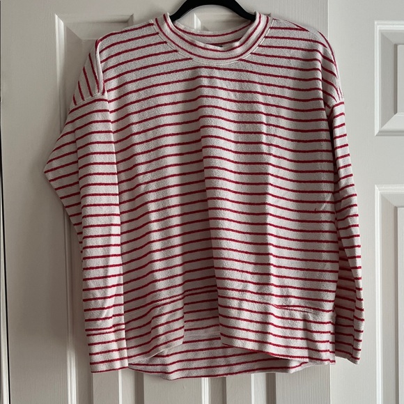 aerie Sweaters - Aerie Mock Neck Red and White Striped Sweater- Size XS